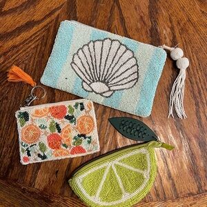 Viral TikTok famous Beaded Shell and Fruit Coin Purses Set made in India